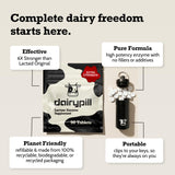 DairyPill primer plano de la pastilla mostrando tamaño compacto
