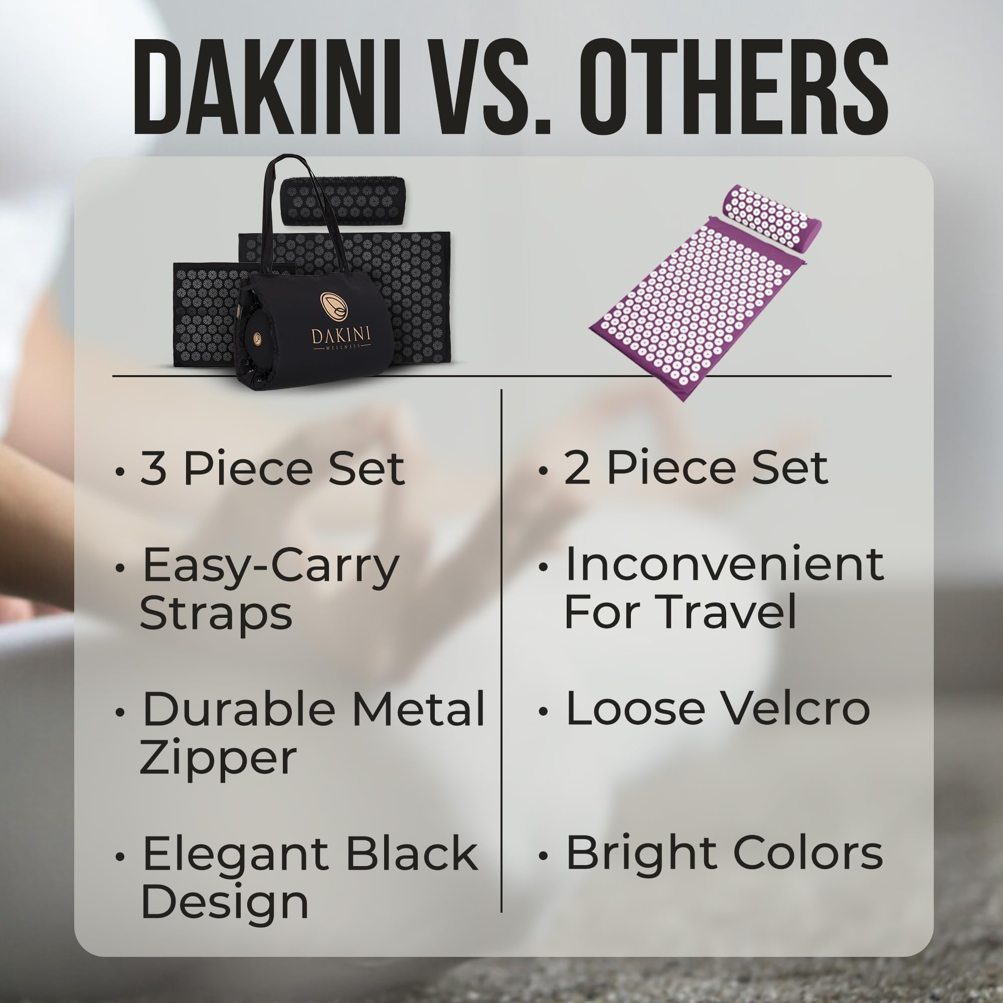 Dakini esterilla junto a persona para apreciar tamaño real práctico