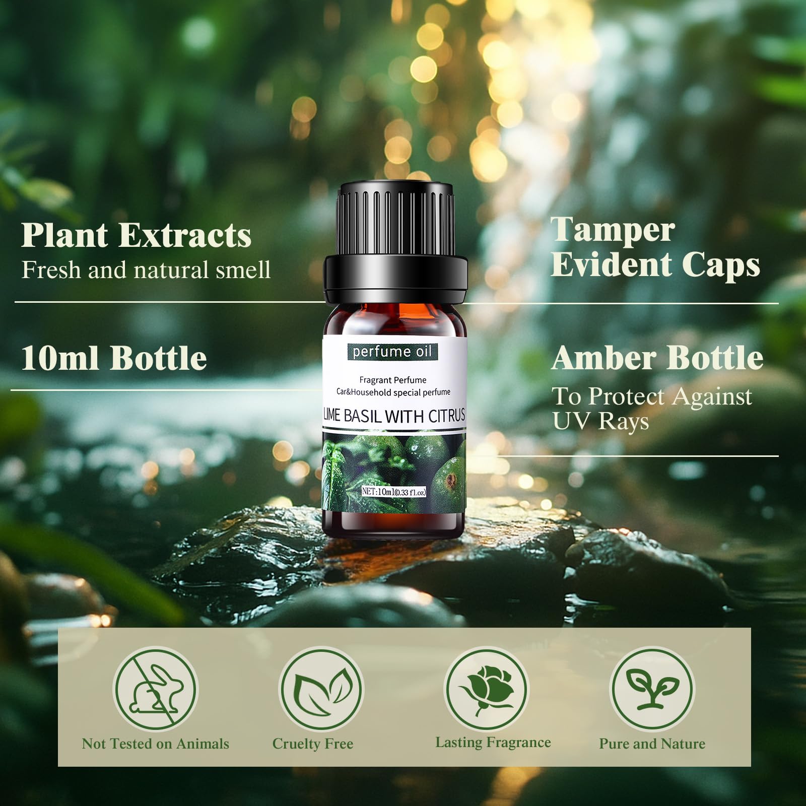 Dansib primer plano de frasco ámbar 10 ml que conserva aroma y calidad