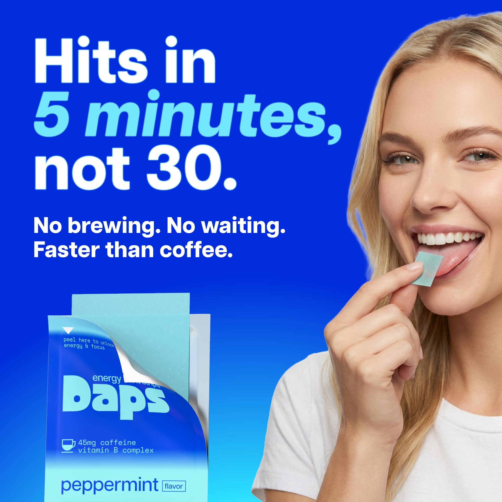 Daps Strips tira en mano lista para colocar y obtener energía rápida