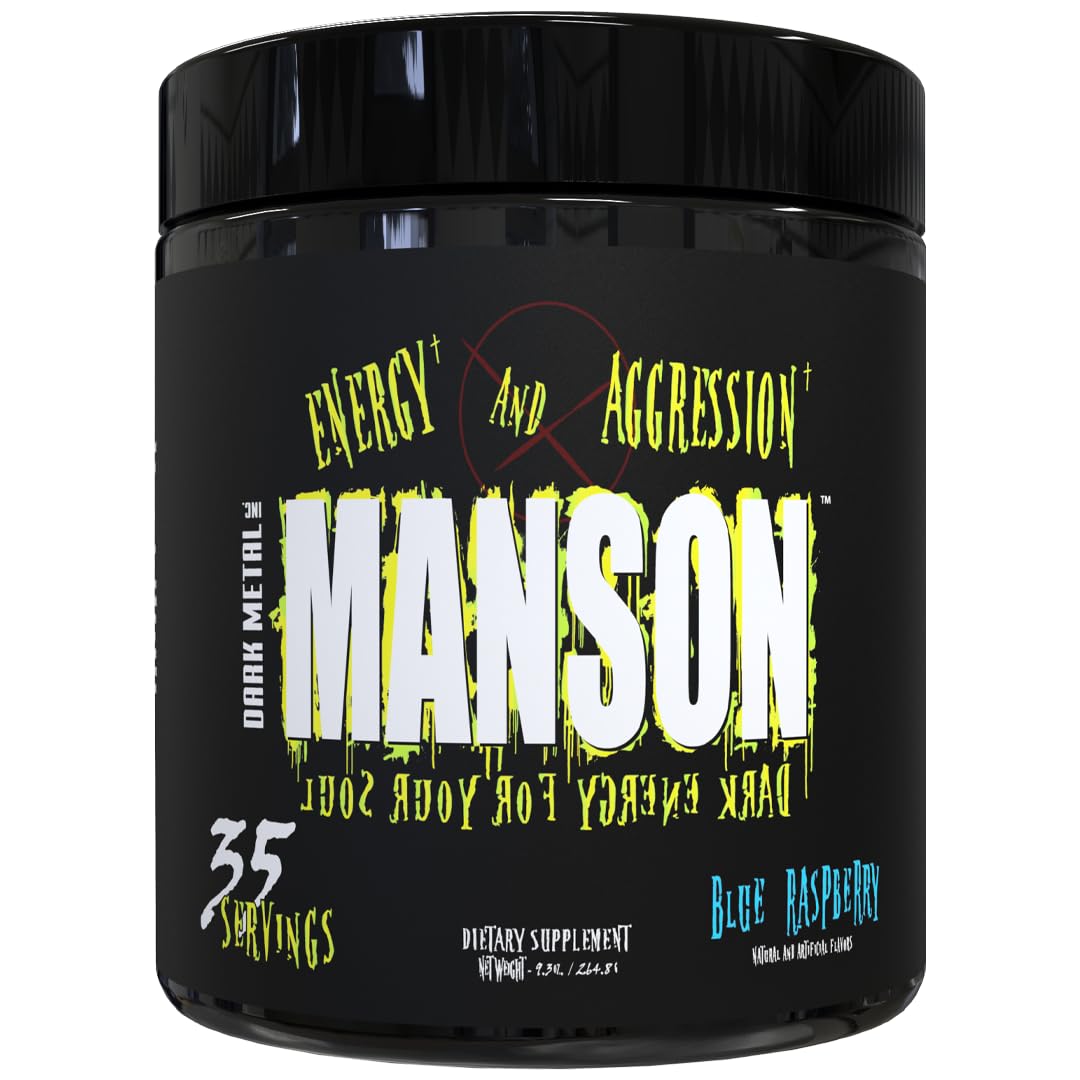 Dark Metal Manson frente del envase mostrando diseño y porciones
