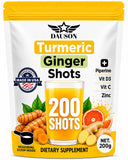 DAUSON envase frontal de Turmeric Shots mostrando diseño y tamaño