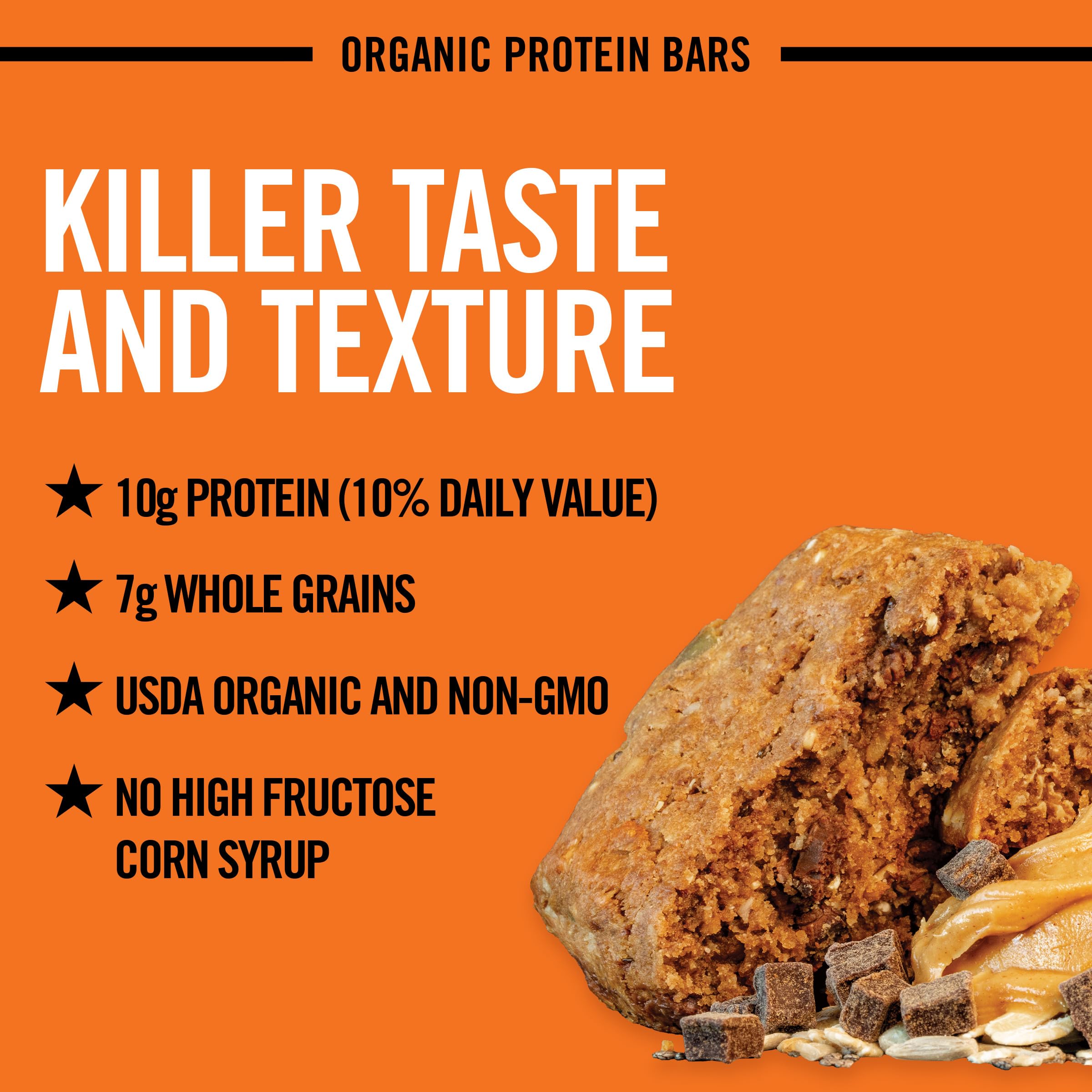 Dave's Killer Bread primer plano de trozos de chocolate resaltando sabor intenso y calidad