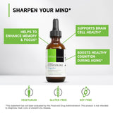 DaVinci etiqueta con ingredientes clave y origen Cognizin beneficioso