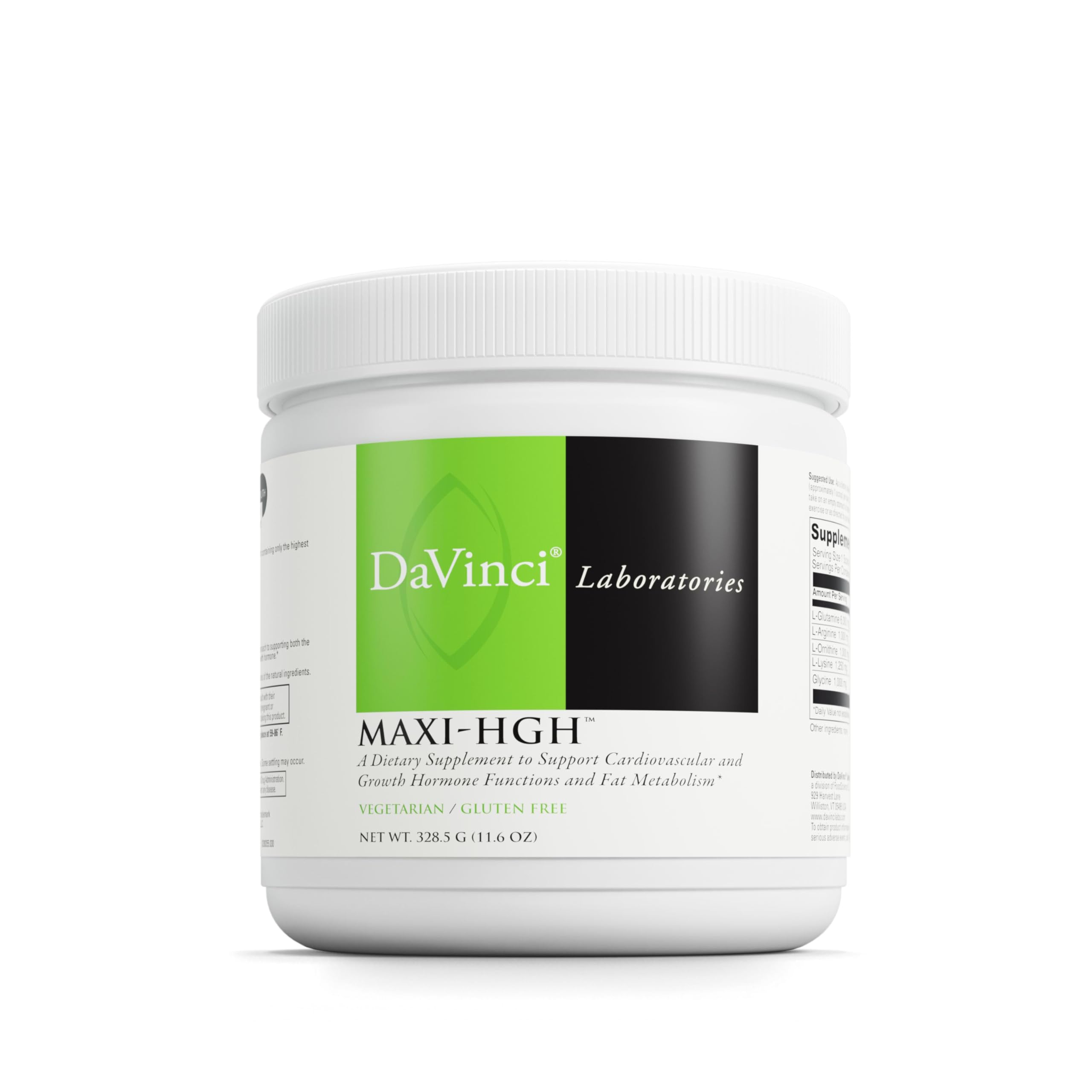 DAVINCI Maxi-HGH frente del envase mostrando presentación y beneficios