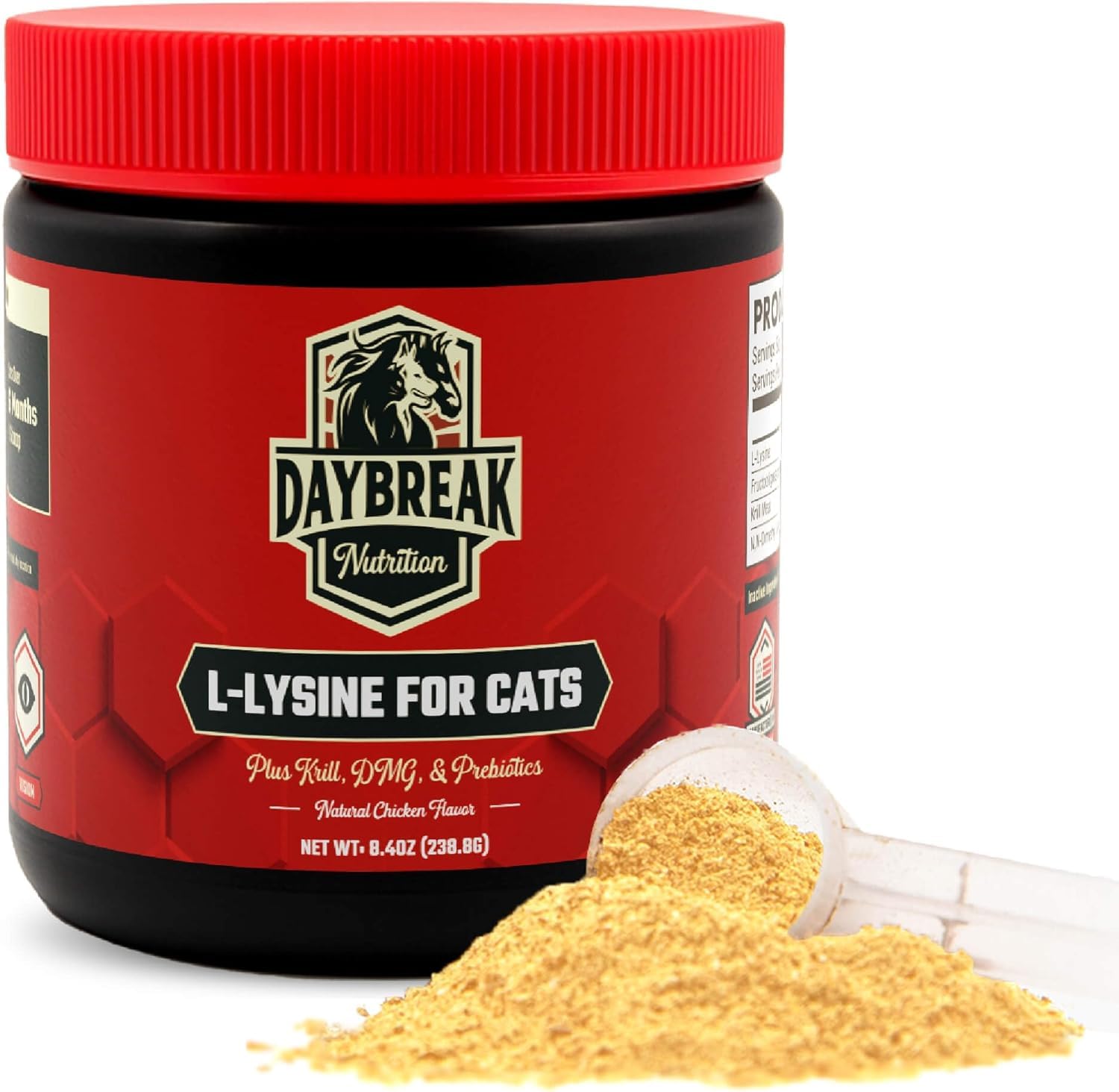 Daybreak Nutrition envase frontal del lysine muestra información clara