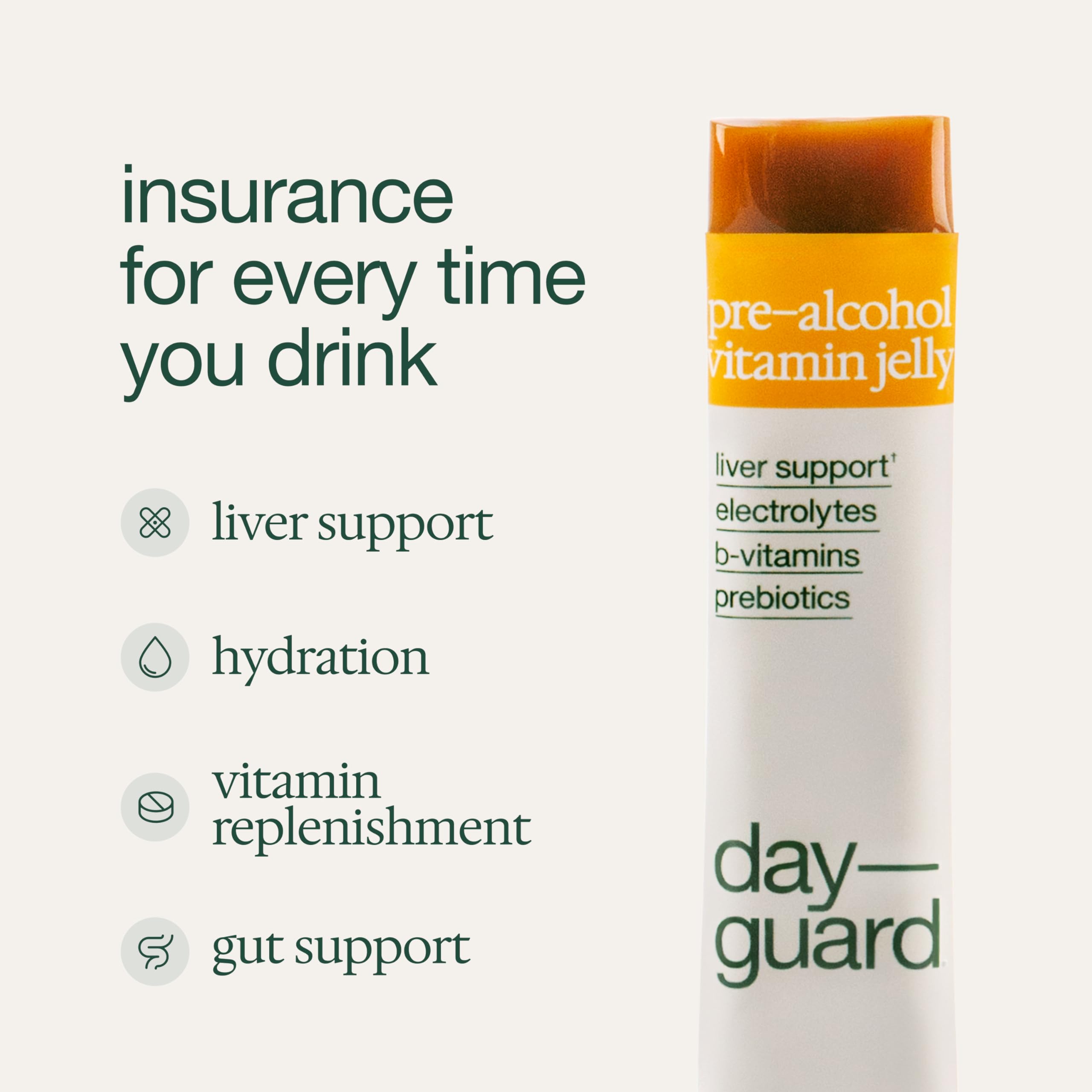 DAYGUARD textura del gel en stick resaltando facilidad de consumo