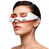 DCPLBLIB vista frontal del masajeador ocular mostrando diseño ergonómico y beneficios estéticos