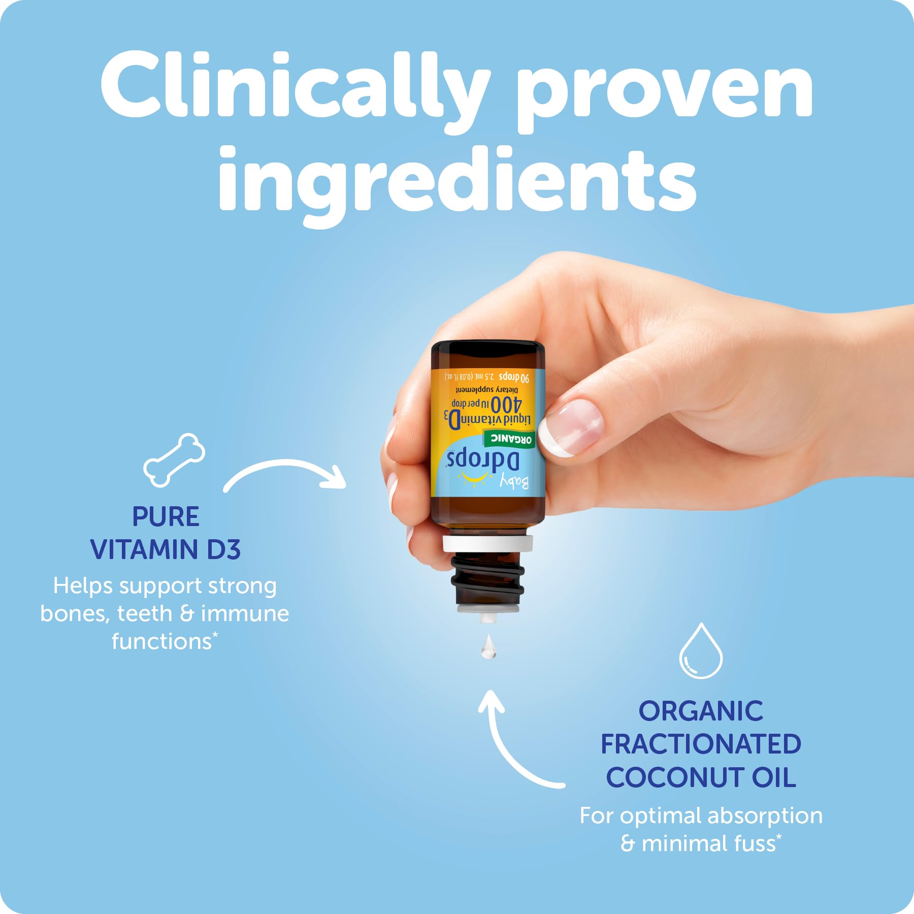 Ddrops etiqueta con ingredientes dos ingredientes y pureza Ddrops