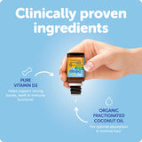 Ddrops etiqueta con ingredientes dos ingredientes y pureza Ddrops