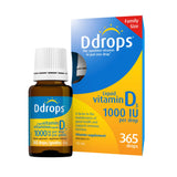 Ddrops frente del envase mostrando botella y etiqueta clara, beneficio de dosis precisa