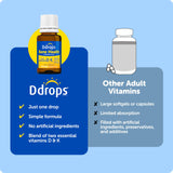 Ddrops etiqueta de ingredientes mostrando D3 1000 IU y K2 90 mcg claramente