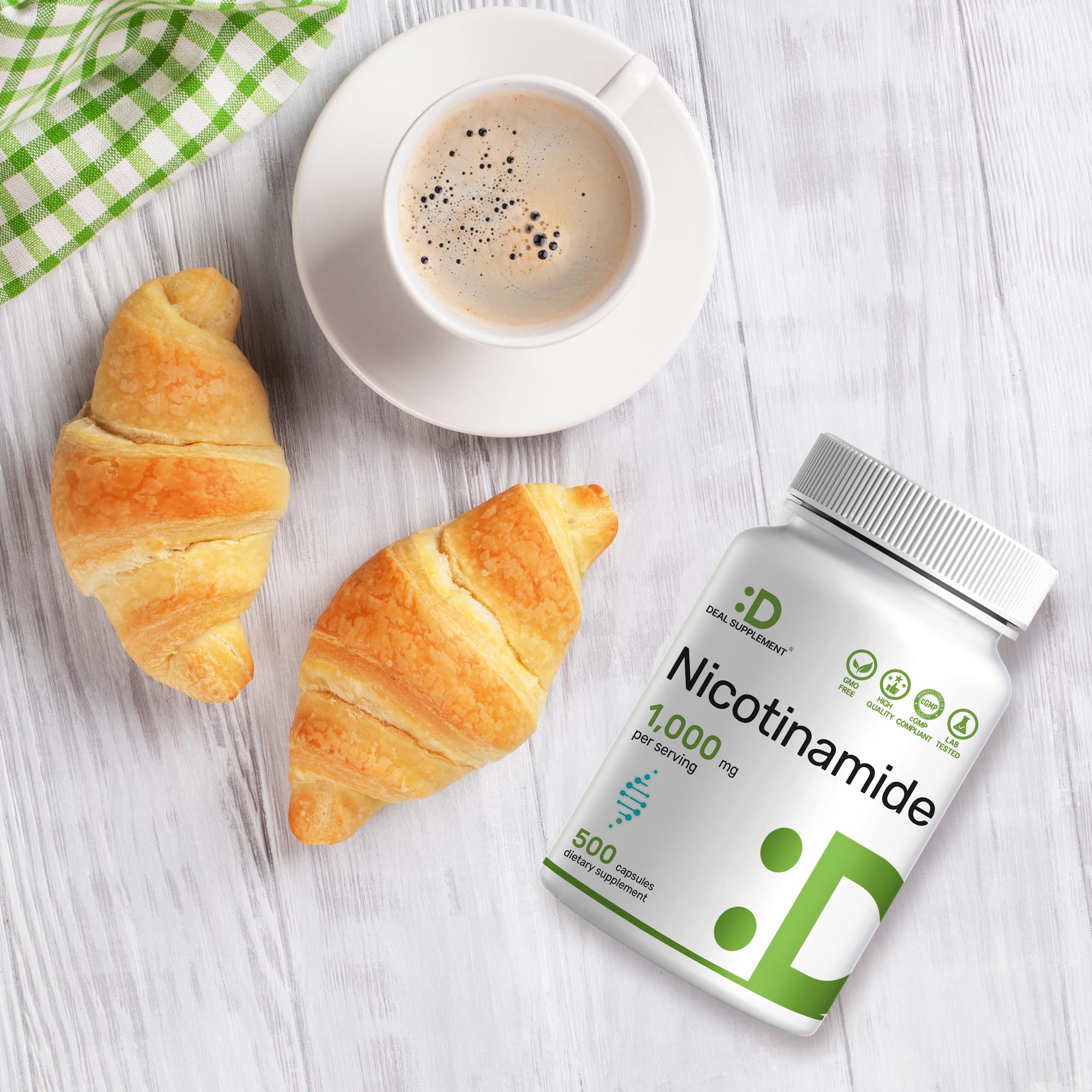 DEAL SUPPLEMENT botella abierta con cápsulas, evidencia de cantidad y calidad
