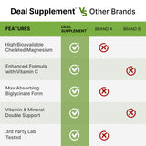 DEAL SUPPLEMENT cápsulas junto a regla para comparar tamaño práctico