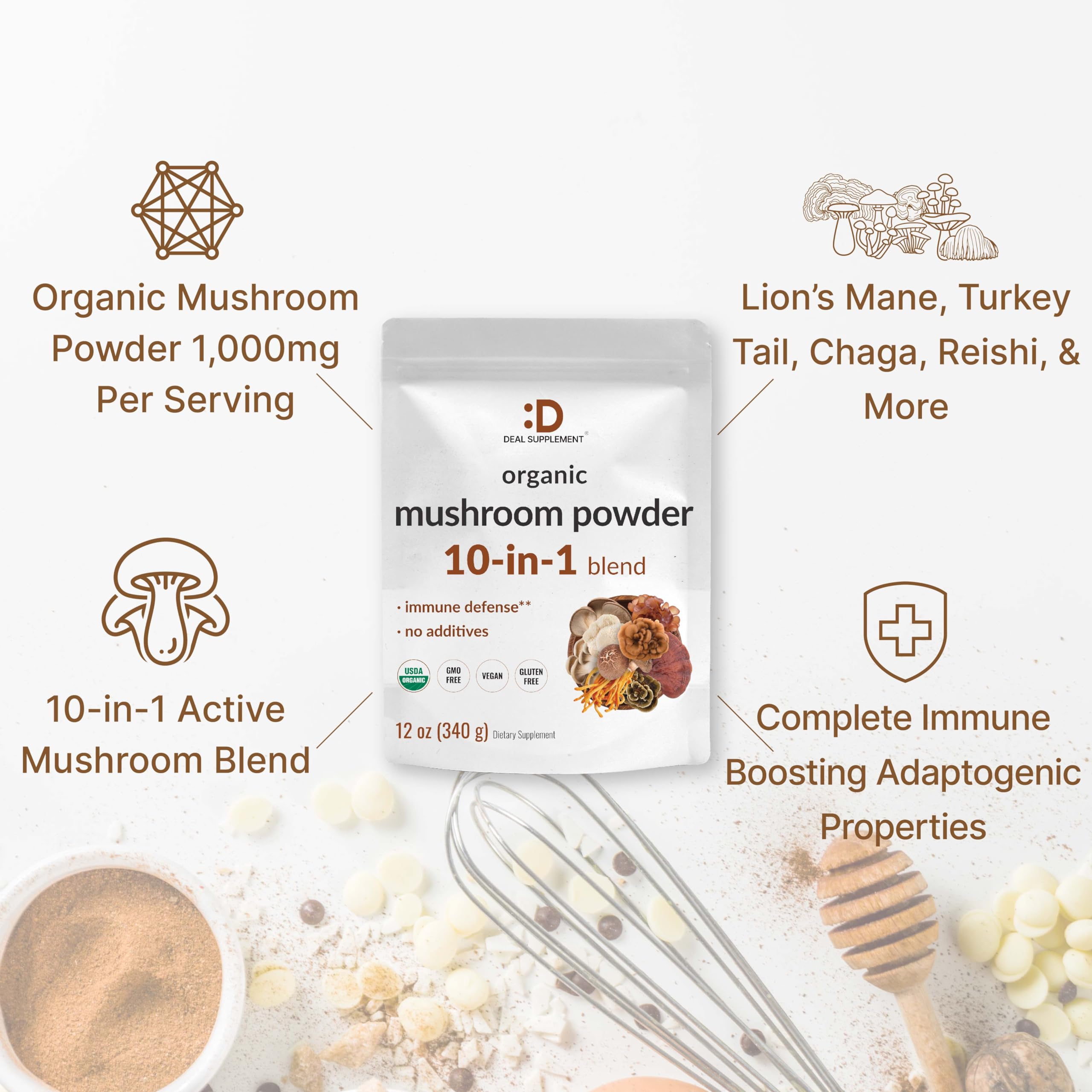 DEAL SUPPLEMENT cucharada con polvo para comparar tamaño y controlar porción