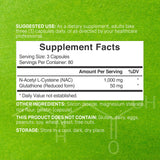 Deal Supplement etiqueta detalle con información de NAC y glutatión visible