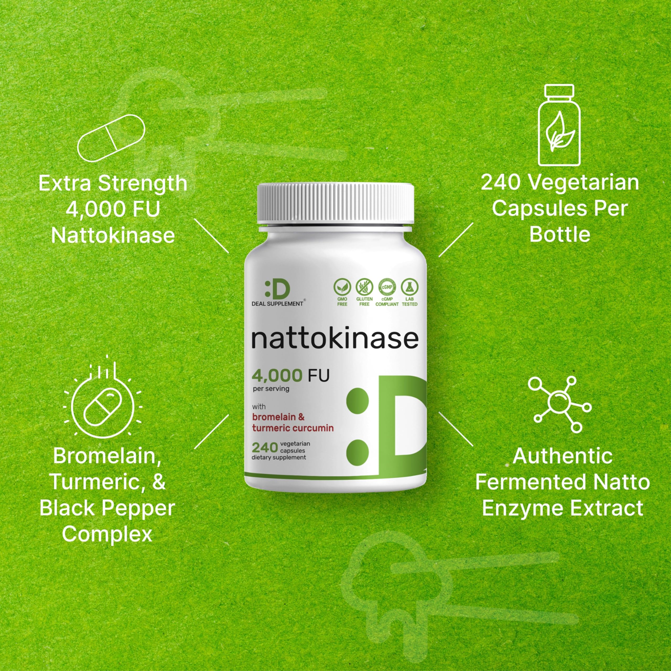 DEAL SUPPLEMENT etiqueta con lista de ingredientes y dosificación clara