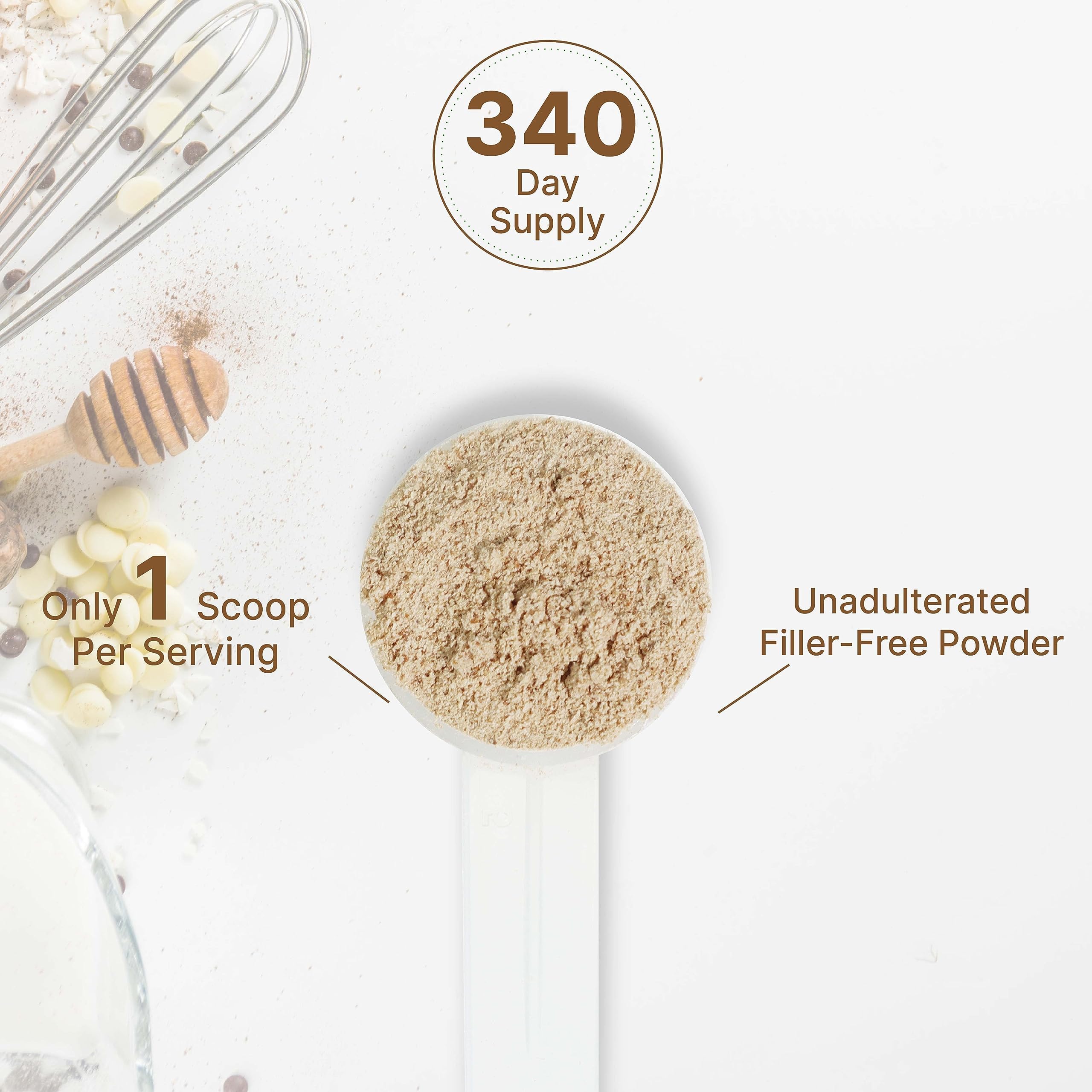 DEAL SUPPLEMENT etiqueta con lista de ingredientes orgánicos y pruebas de calidad