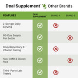 DEAL SUPPLEMENT etiqueta con ingredientes y certificados de calidad
