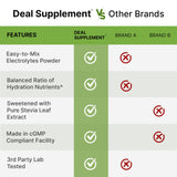 DEAL SUPPLEMENT etiqueta con lista de ingredientes y beneficios visibles