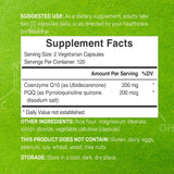 DEAL SUPPLEMENT etiqueta nutricional visible con dosis de CoQ10 y PQQ, confianza y transparencia