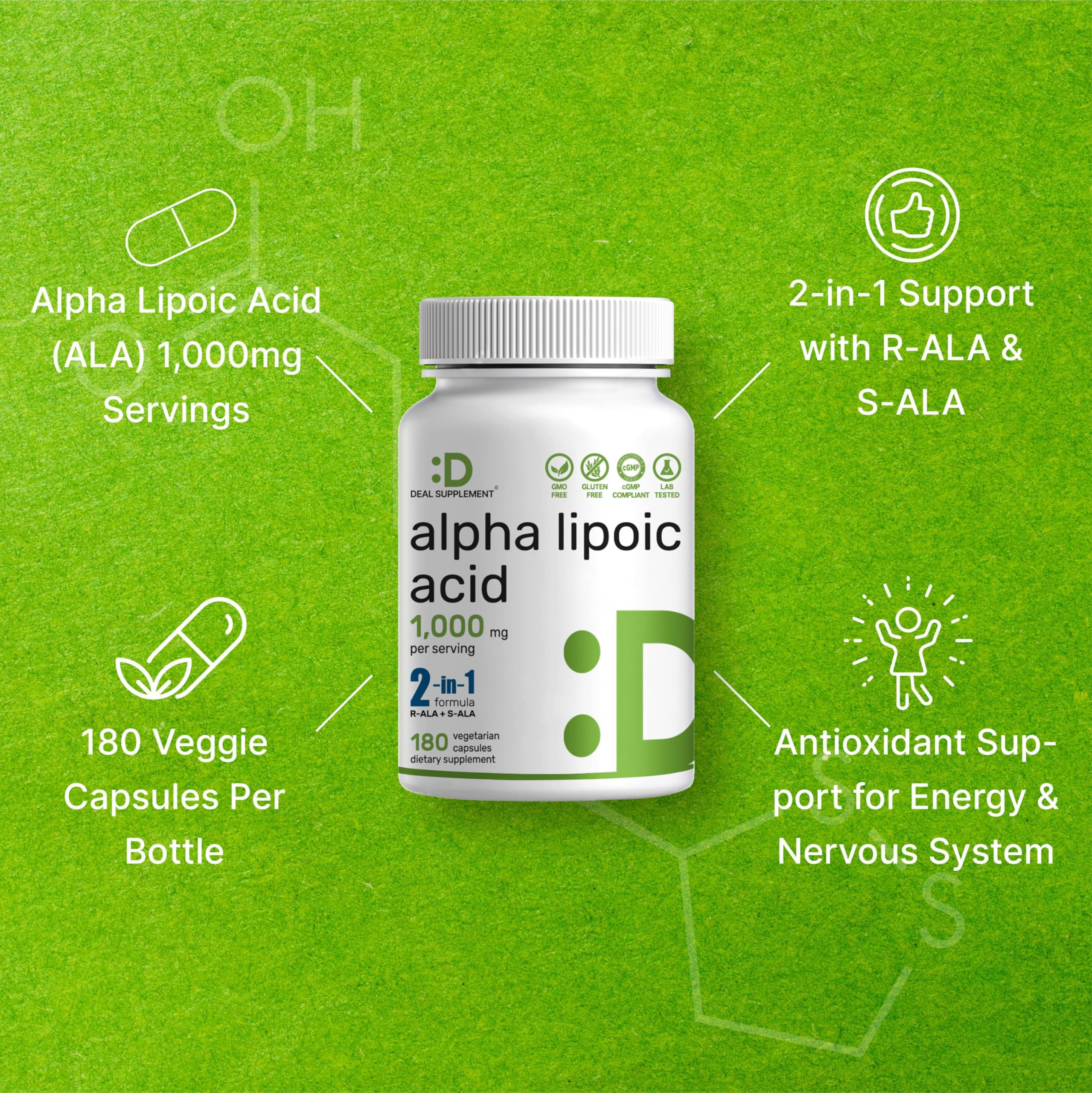 DEAL SUPPLEMENT etiqueta nutricional legible con dosis y composición