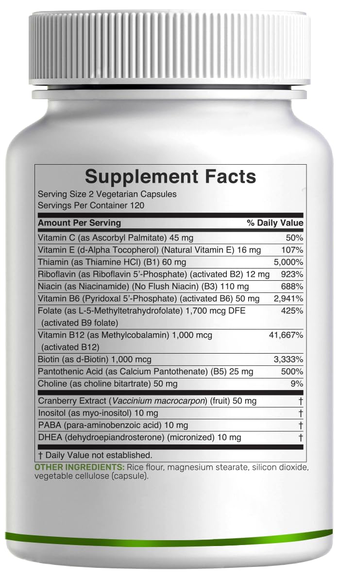 DEAL SUPPLEMENT etiqueta nutricional enfocada en vitaminas B activas