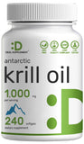 DEAL SUPPLEMENT frasco de krill antártico mostrando envase y beneficios