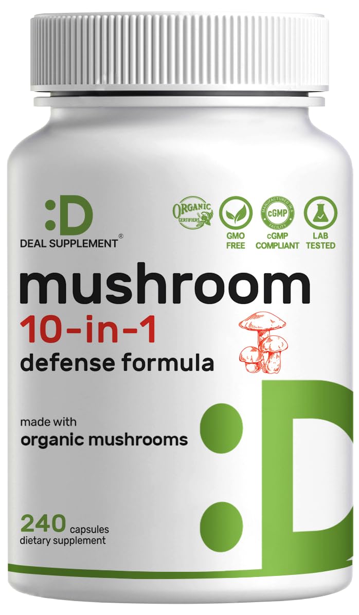 DEAL SUPPLEMENT frasco delantera que muestra producto orgánico y beneficios generales