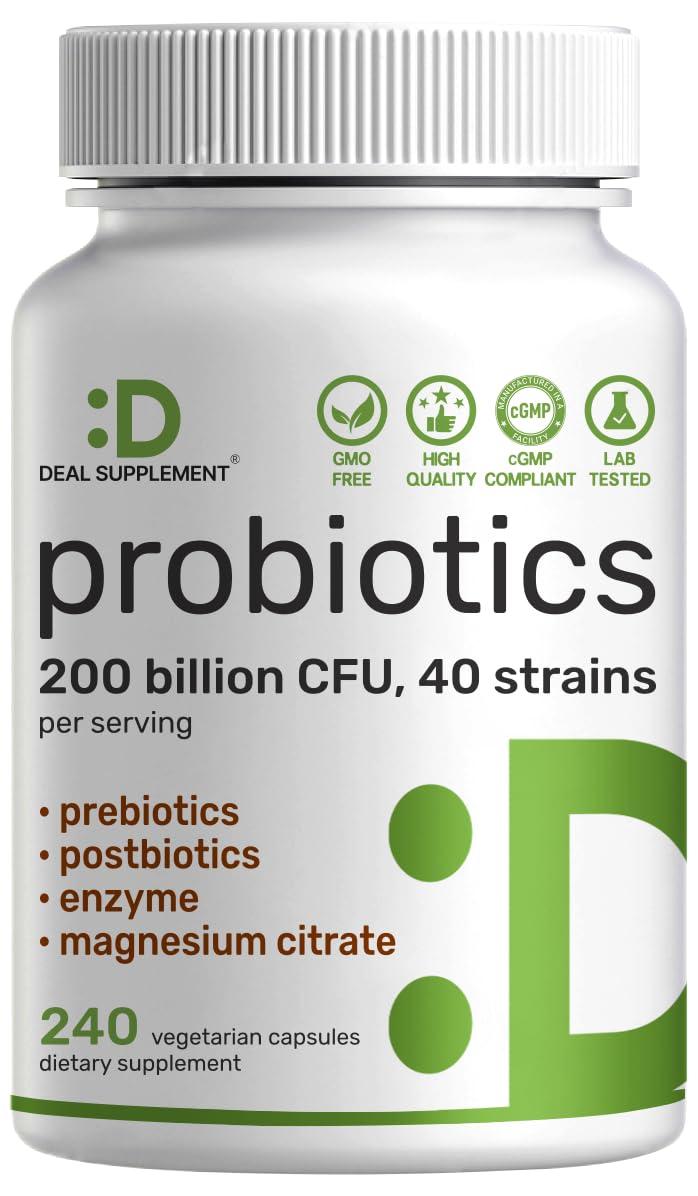 DEAL SUPPLEMENT frasco frontal mostrando 240 cápsulas y beneficio de suministro largo