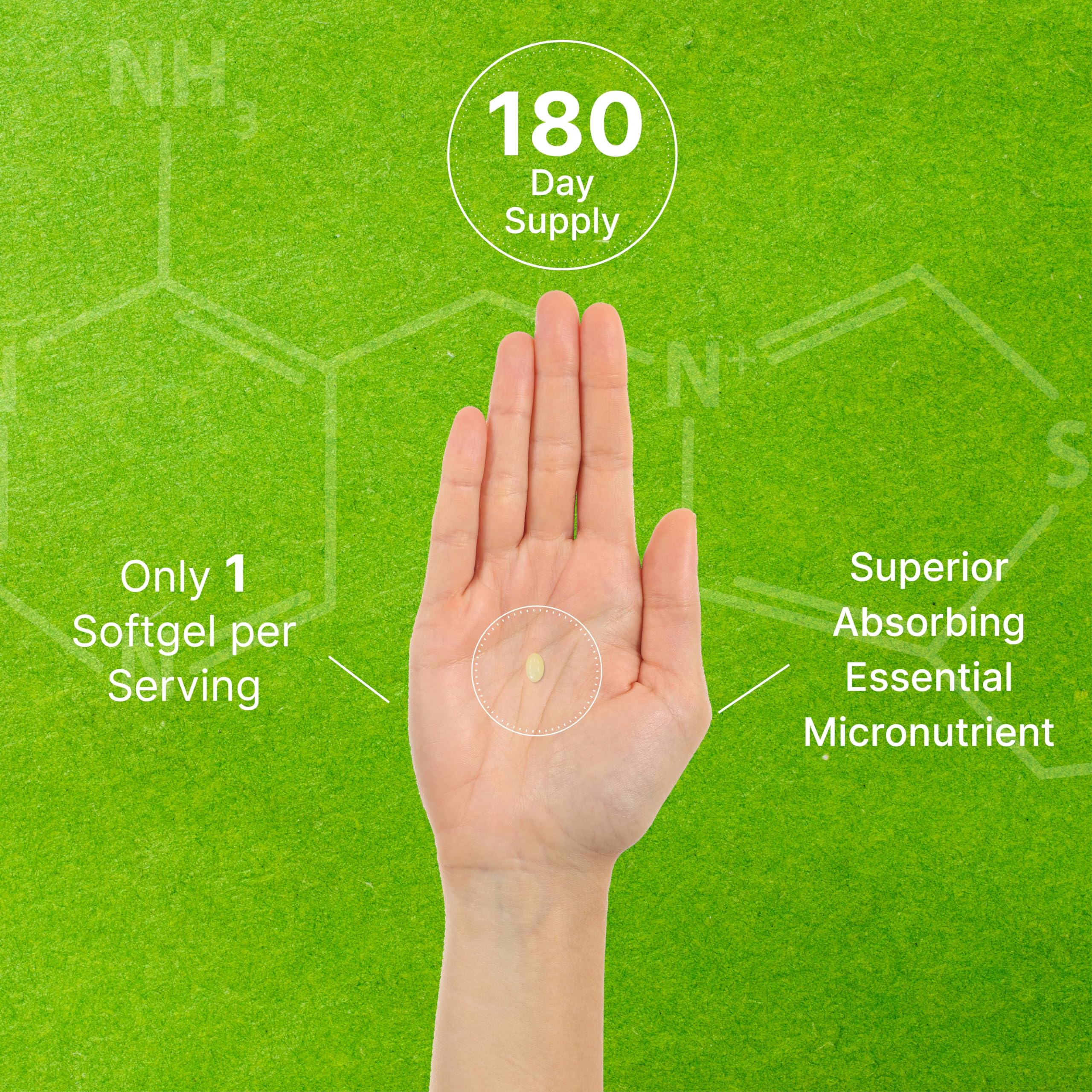 DEAL SUPPLEMENT etiqueta con información nutricional y dosis por softgel clara