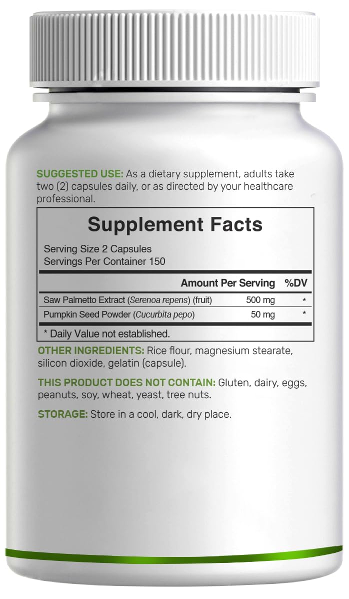DEAL SUPPLEMENT semillas de calabaza y bayas de saw palmetto como ingredientes