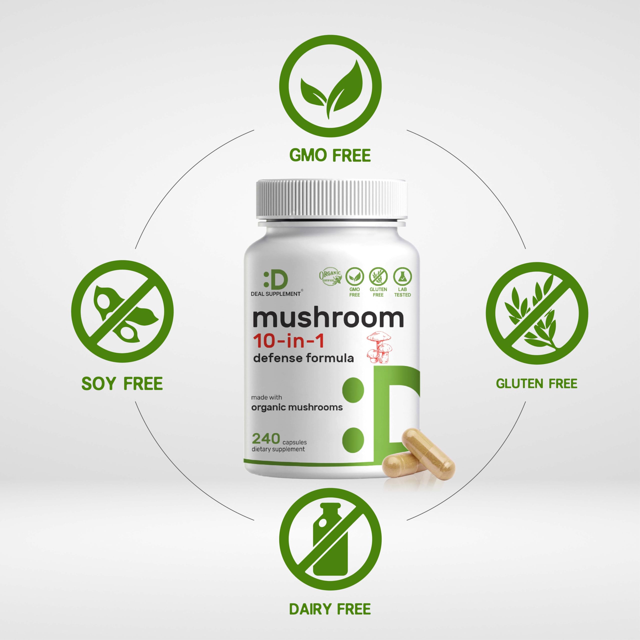 DEAL SUPPLEMENT polvo de hongo en primer plano que ilustra pureza y texturas