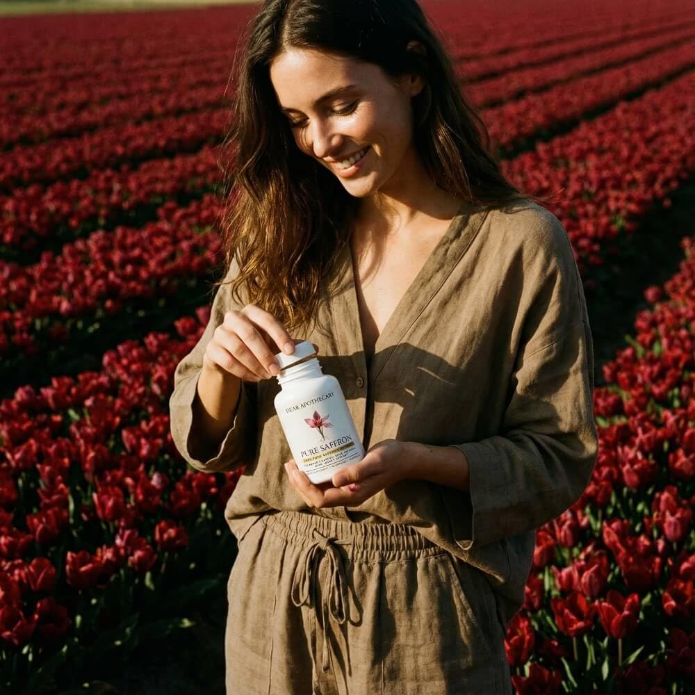 Dear Apothecary comparación tamaño frasco para visualizar cantidad de 60 cápsulas
