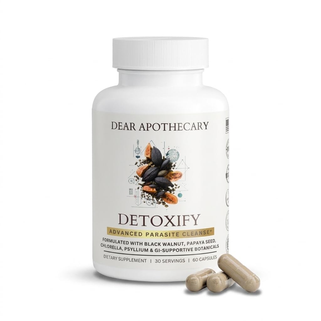 Dear Apothecary frasco frontal mostrando etiqueta y beneficios claros