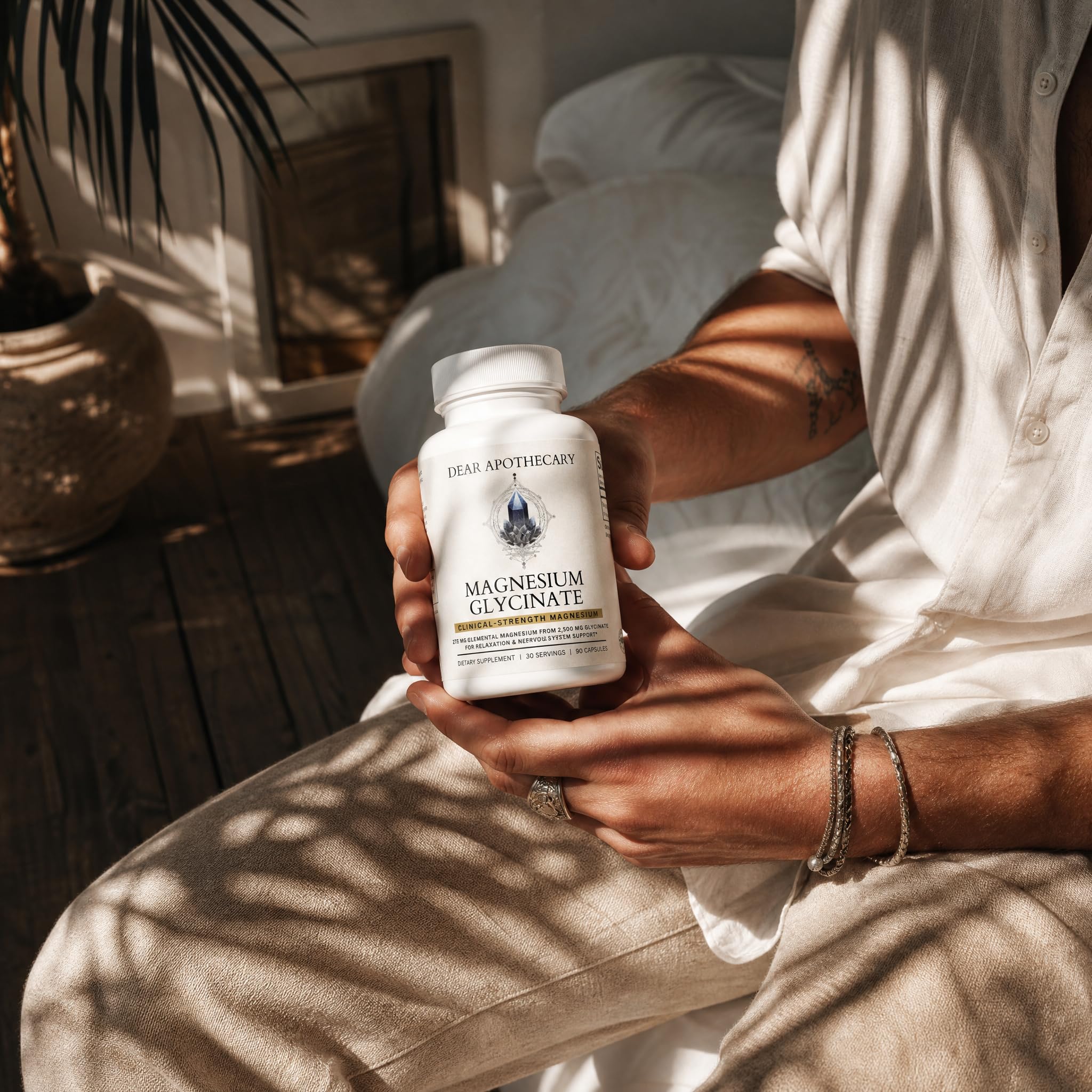 Dear Apothecary en mesa con alimentos saludables para contexto de uso