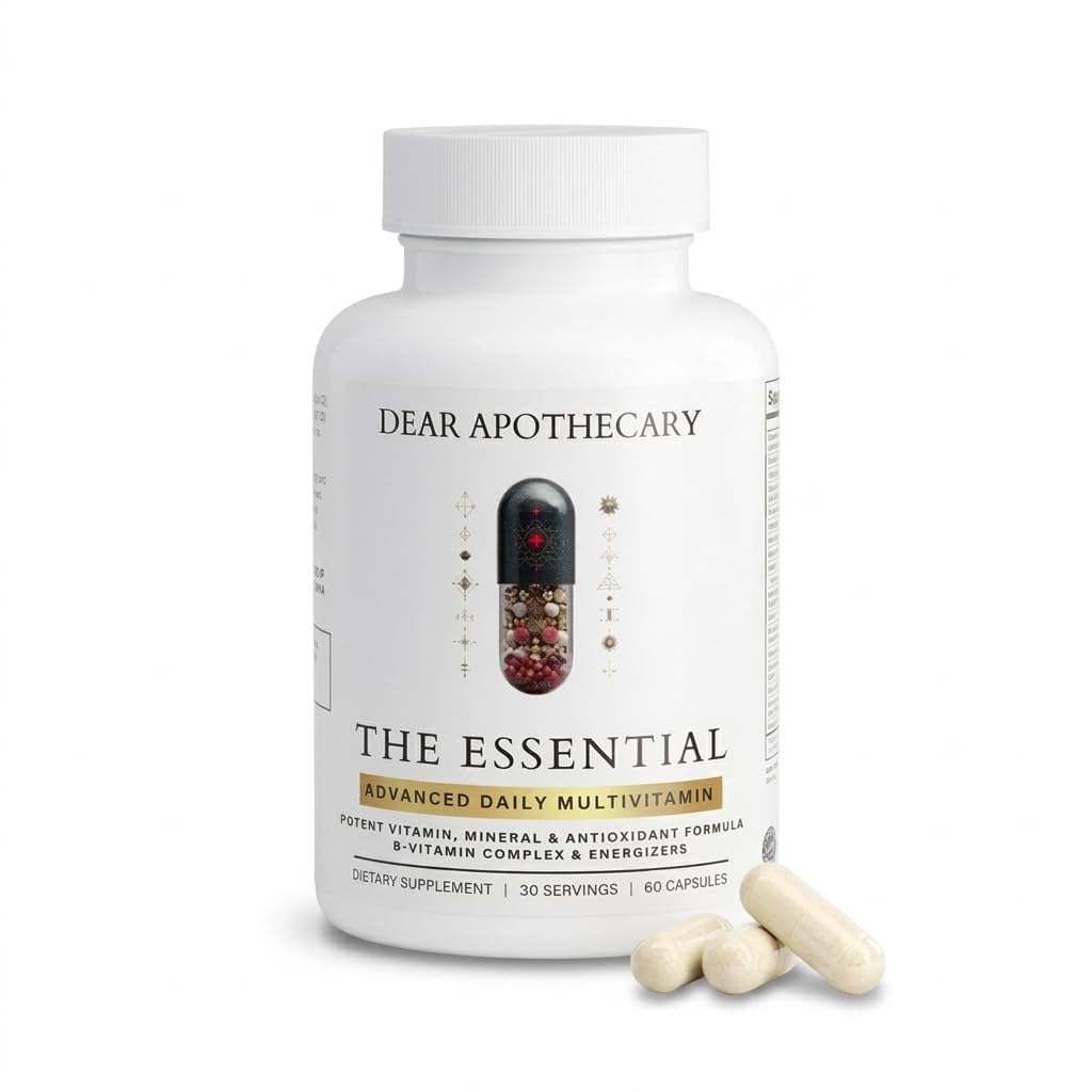 Dear Apothecary frasco delantero mostrando etiqueta y beneficios claros