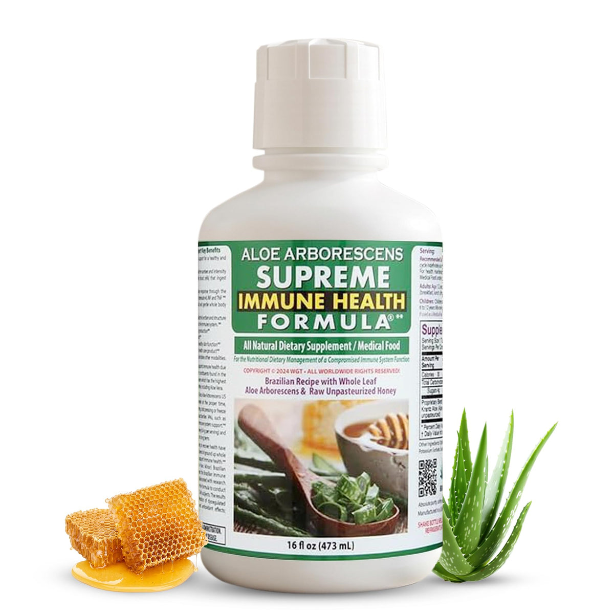 Deca Aloe Supreme vista frontal del frasco mostrando la etiqueta clara y profesional