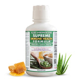 Deca Aloe Supreme vista frontal del frasco mostrando la etiqueta clara y profesional