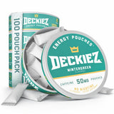 Deckiez vista frontal del envase Wintergreen, diseño práctico y portátil