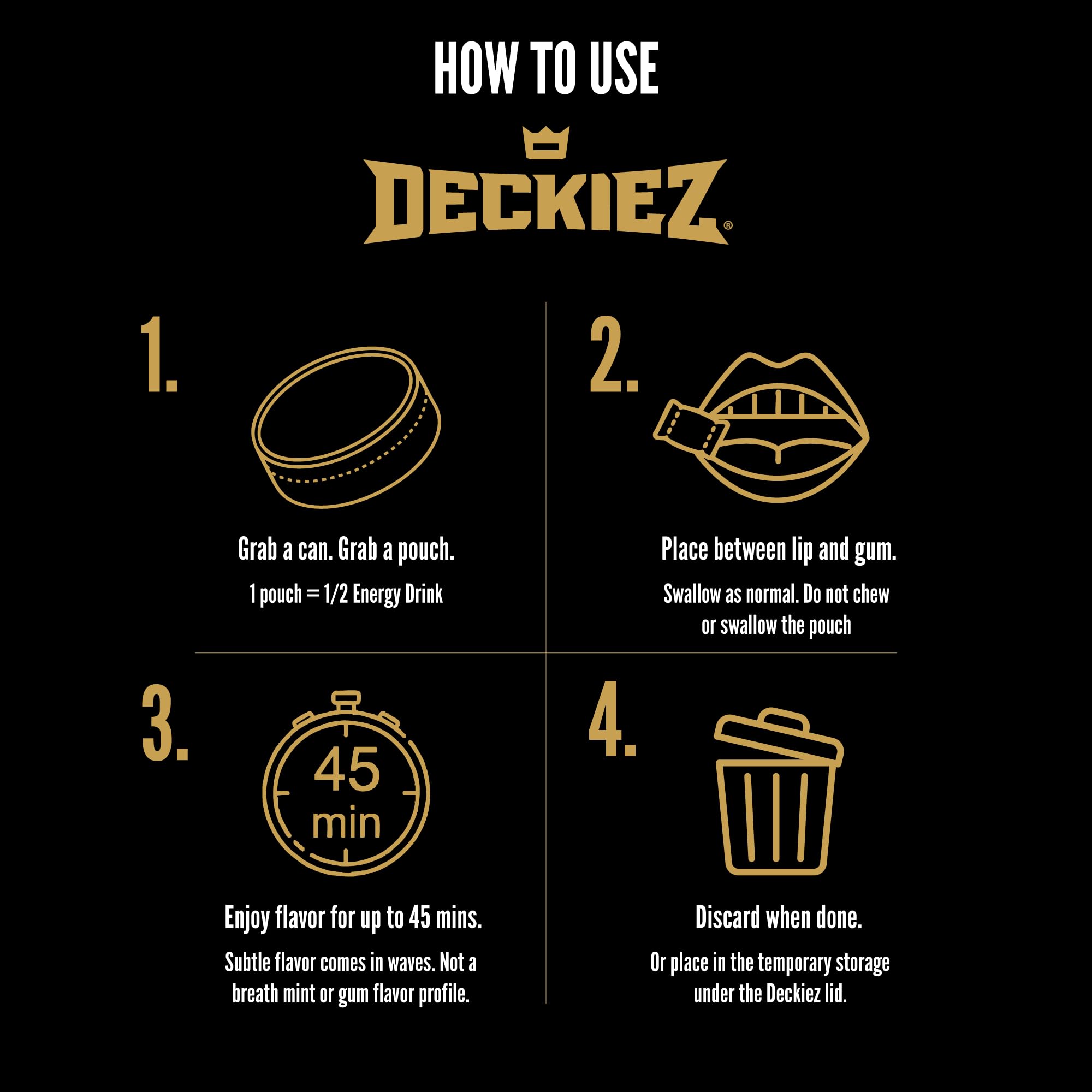 Deckiez persona en movimiento usando un sobre, conveniencia y discreción
