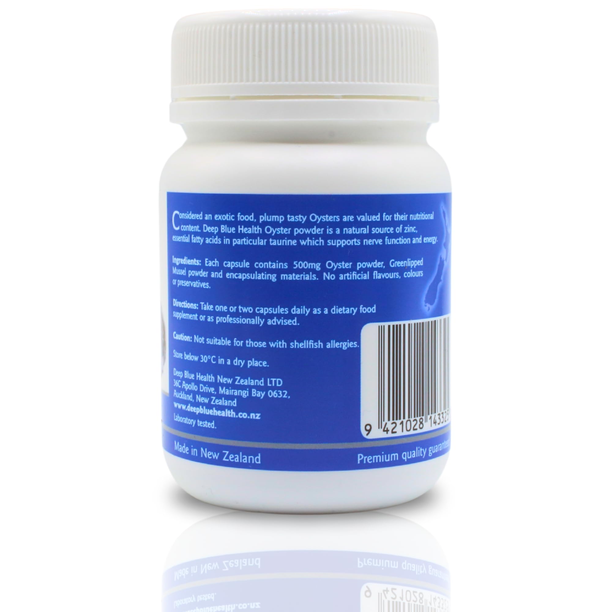 Deep Blue Health etiqueta con datos y certificaciones para mayor confianza
