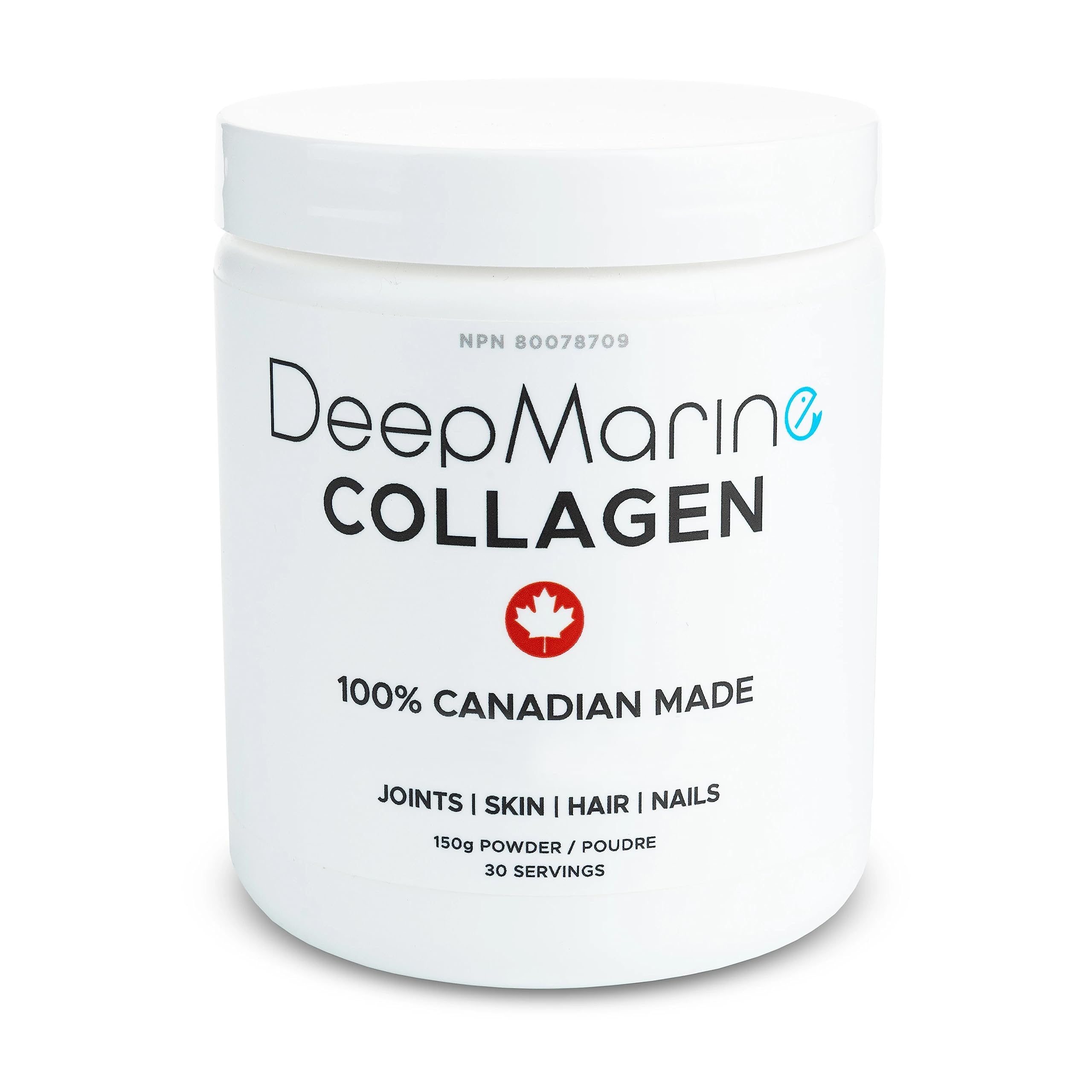 DeepMarine frasco frontal que muestra diseño y cantidad, confianza canadiense