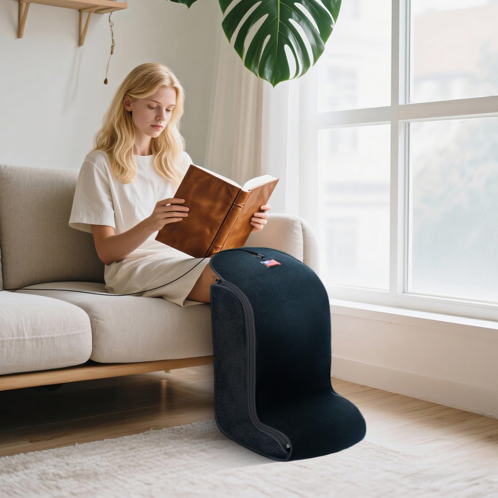 Deerbaba comparación de tamaño con una mano, demuestra diseño compacto y portátil