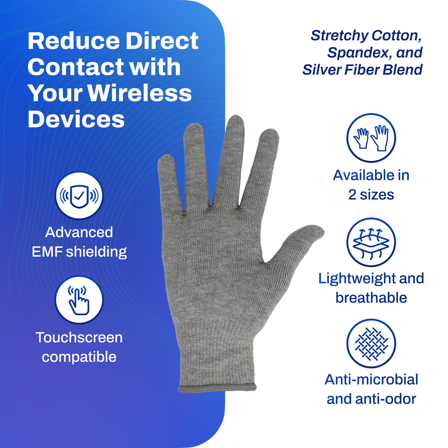 DefenderShield textura de fibra plateada que bloquea EMF y aporta comodidad