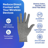DefenderShield textura de fibra plateada que bloquea EMF y aporta comodidad