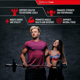 Defense Dose persona en gimnasio tomando suplemento antes del entrenamiento