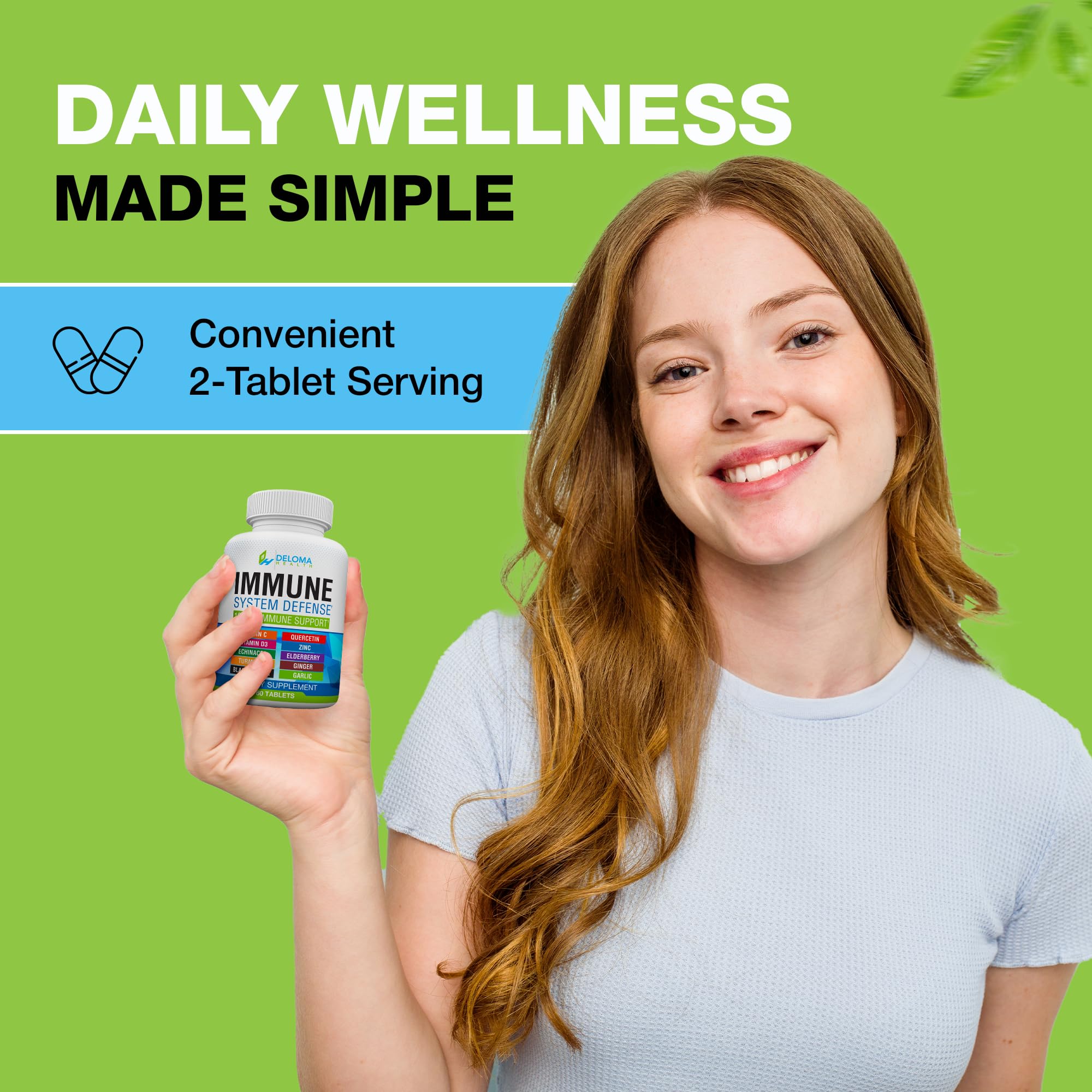 Deloma Health ingredientes herbales (saúco, cúrcuma, jengibre) en presentación natural