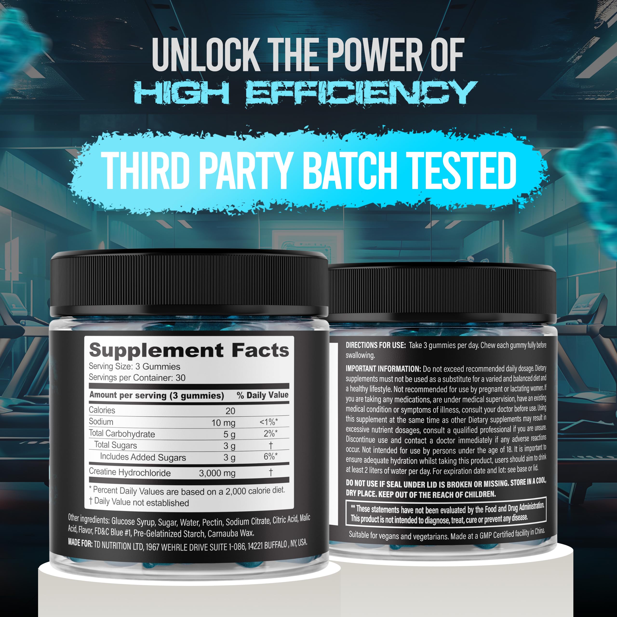 Demon Labz etiqueta con certificado de pruebas de laboratorio para seguridad