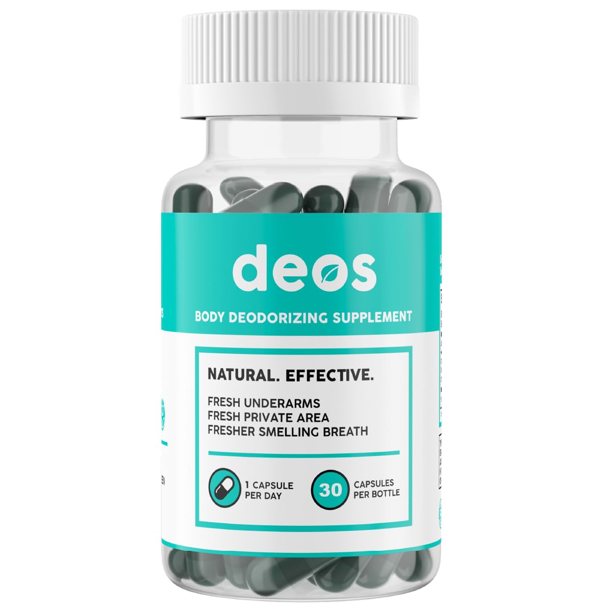 DEOS envase frontal mostrando diseño y beneficio frescura interna